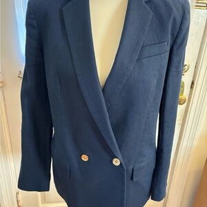 MICHAEL Michael Kors Navy Linen Blazer Jacket